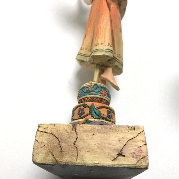 Angel Hallelujah Figurine Luke 2:10 Looks Like Carved Wood Resin - Picture 7 of 12